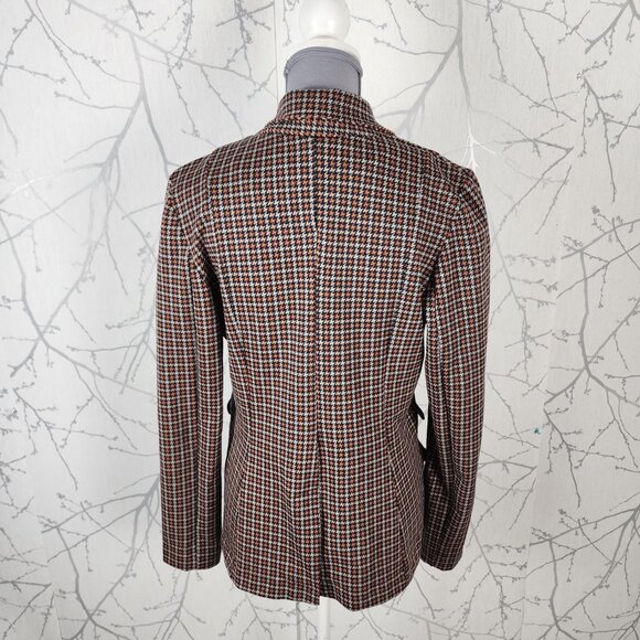 Maeve Houndstooth Collegiate Knit Stretch Wrap Style Blazer - Picture 4 of 6